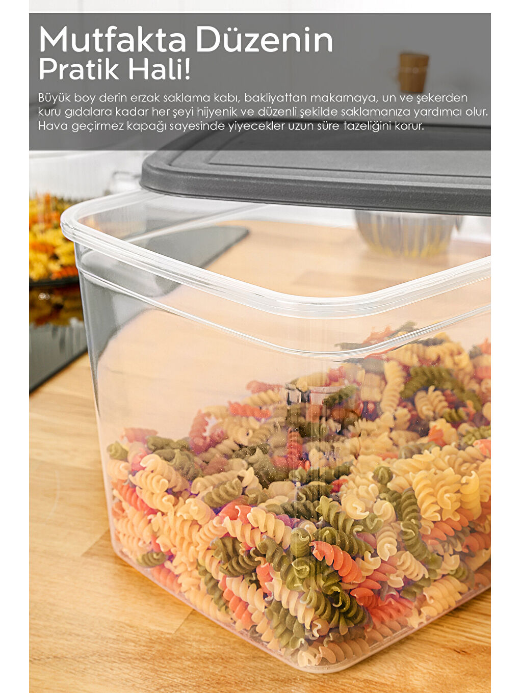 Renksiz 8 Adet Erzak Saklama Kabı 5300 ml-5