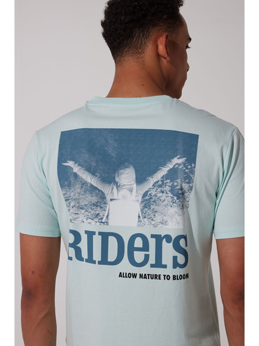 Loose Fit %100 Pamuk Bisiklet Yaka Mint Yeşili Tişört