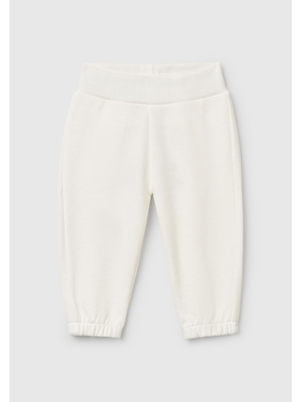 Bebek Beyaz Arkası Tavşan Detaylı Beli Lastikli Eşofman Altı