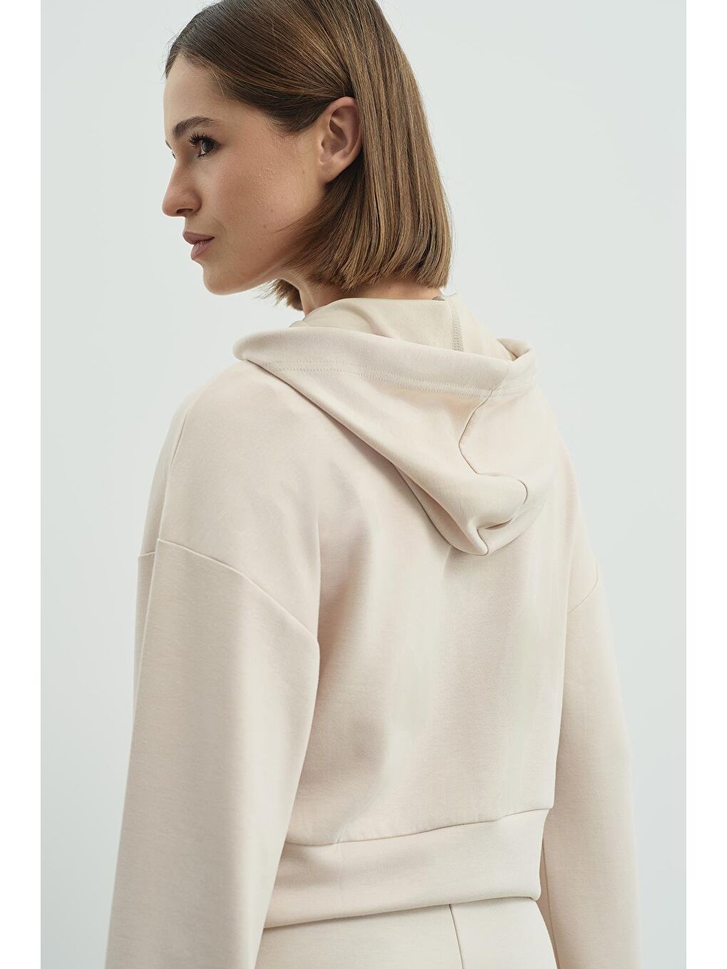 Pure Touch Kapüşonlu Sweat Bej-3