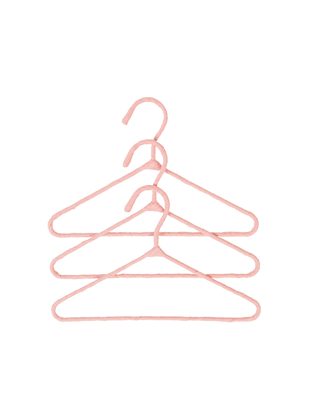 3'lü Pembe Renk Kumaş Kaplı Metal Bebek Giysi Askısı19.5 x 30 x 0.3 cm-5