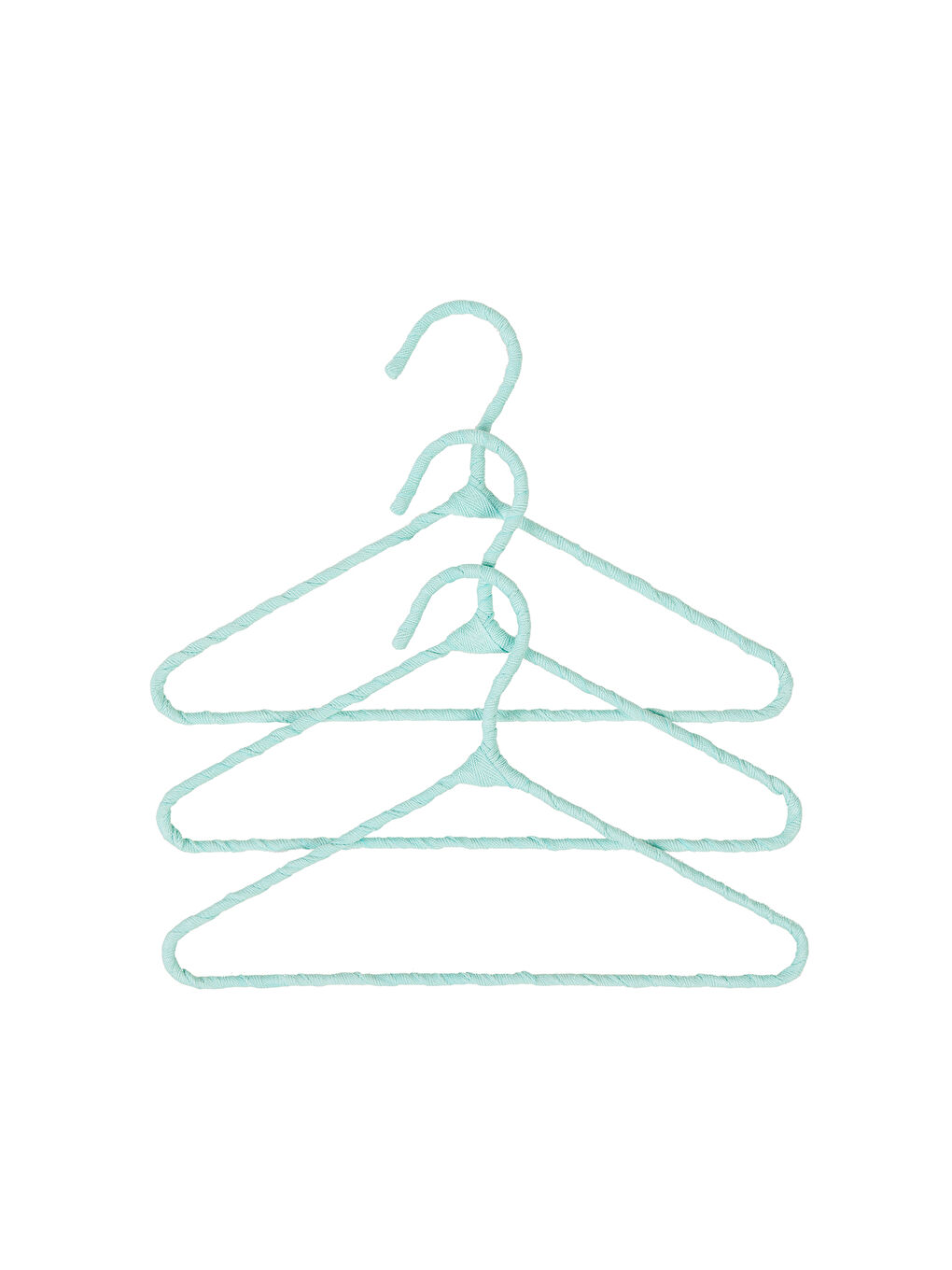 Yeşil 3'lü Mint Renk Kumaş Kaplı Metal Bebek Giysi Askısı19.5 x 30 x 0.3 cm-5
