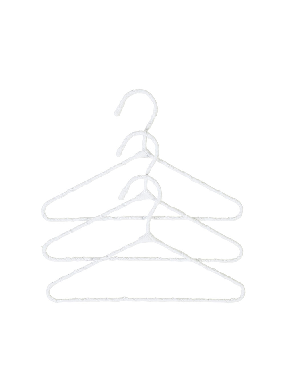 3'lü Beyaz Renk Kumaş Kaplı Metal Bebek Giysi Askısı 19.5 x 30 x 0.3 cm-5