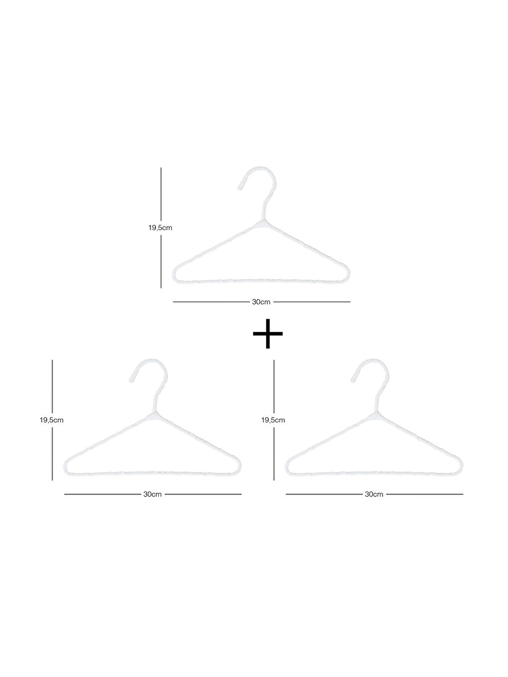 3'lü Beyaz Renk Kumaş Kaplı Metal Bebek Giysi Askısı 19.5 x 30 x 0.3 cm-6