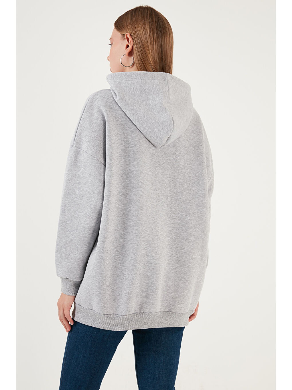 Gri Regular Fit Pamuklu Kapüşonlu Yaka Şardonlu Kışlık 2'li Paket Sweat 5863854S2-3