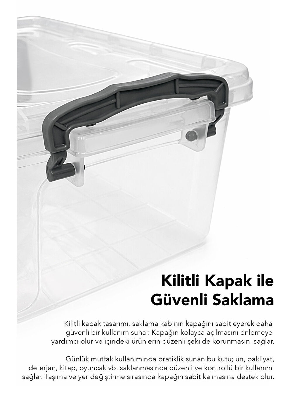 Renksiz 4'lü Kapaklı Saklama Kabı 5 l-2