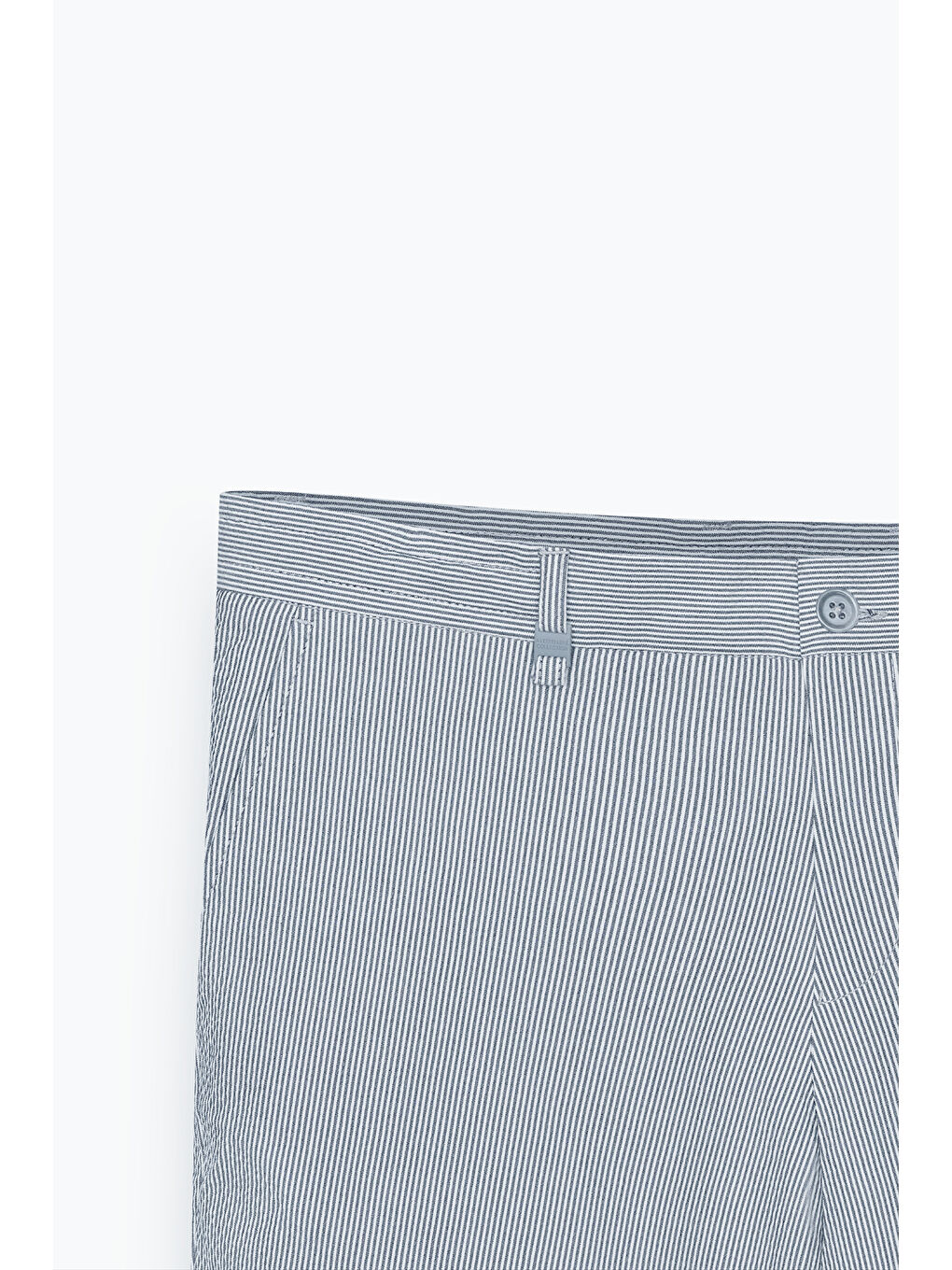 Erkek Lacivert-Beyaz Slim Fit Dar Kesim Pamuklu Beli Bağlamalı Yan Cepli Desenli Şort-6