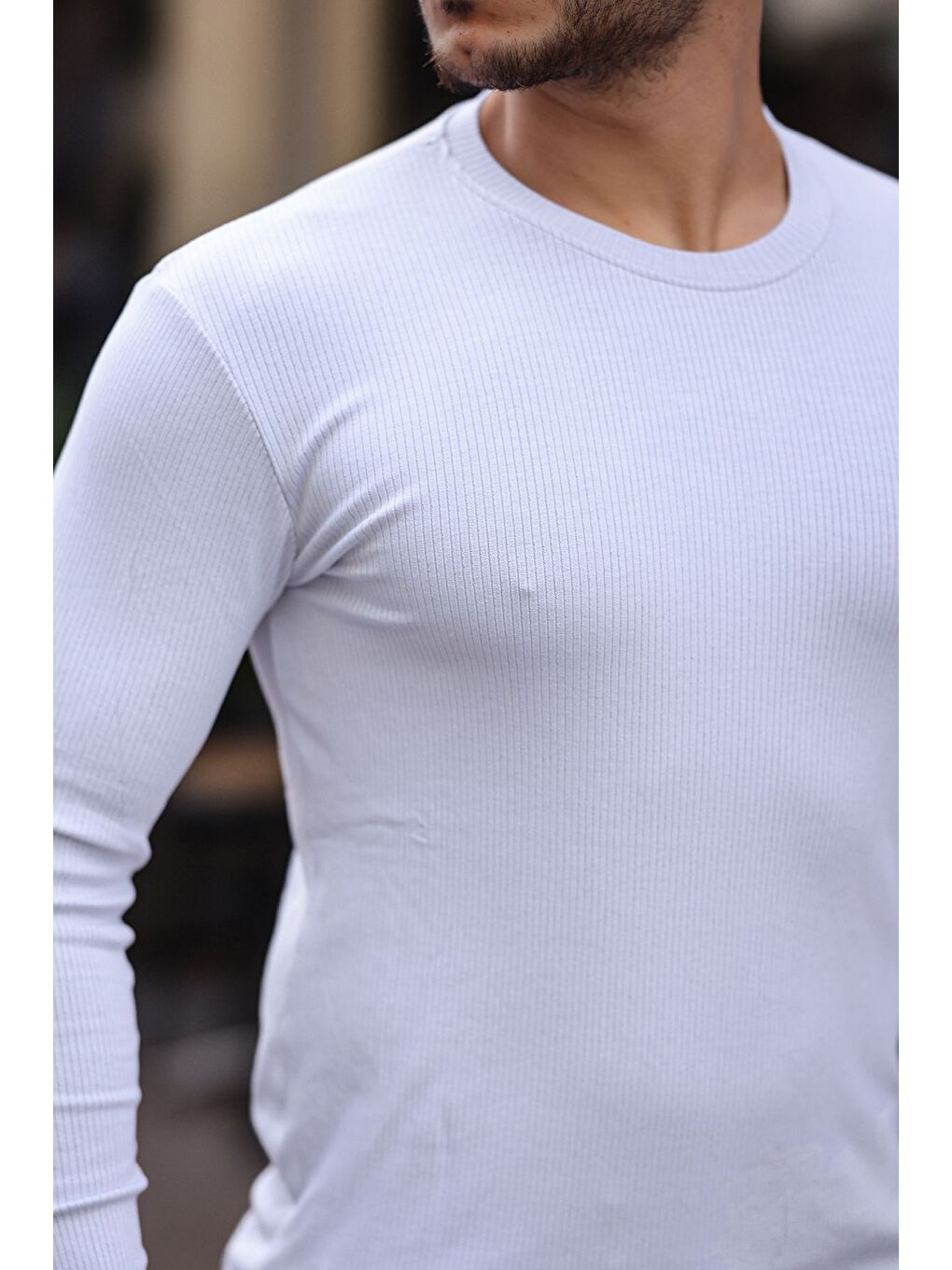 Beyaz Jakarlı Mevsimlik Sweatshirt-1