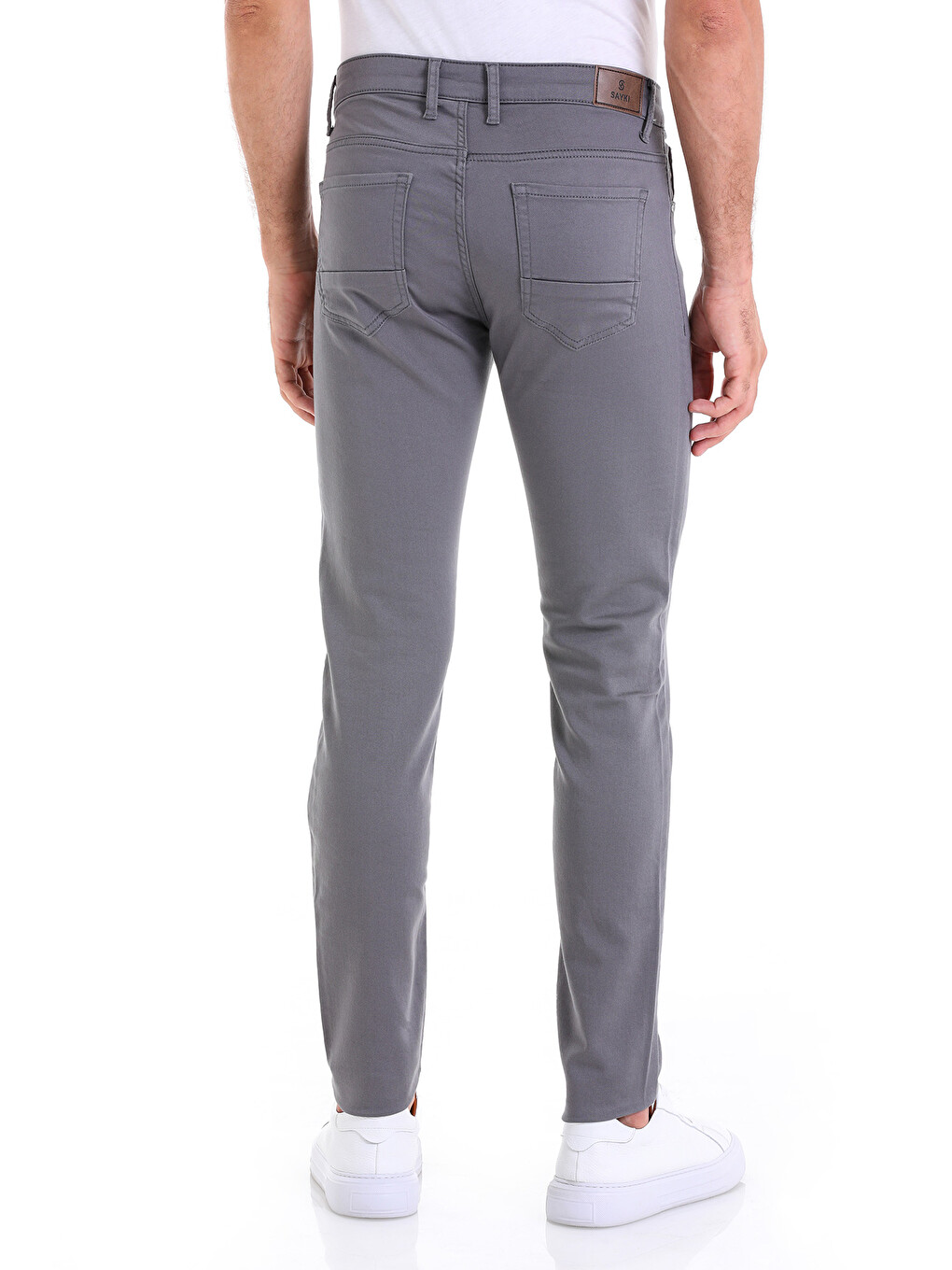 Antrasit Slim Fit Düz Pamuklu 5 Cep Kanvas Erkek Pantolon-3