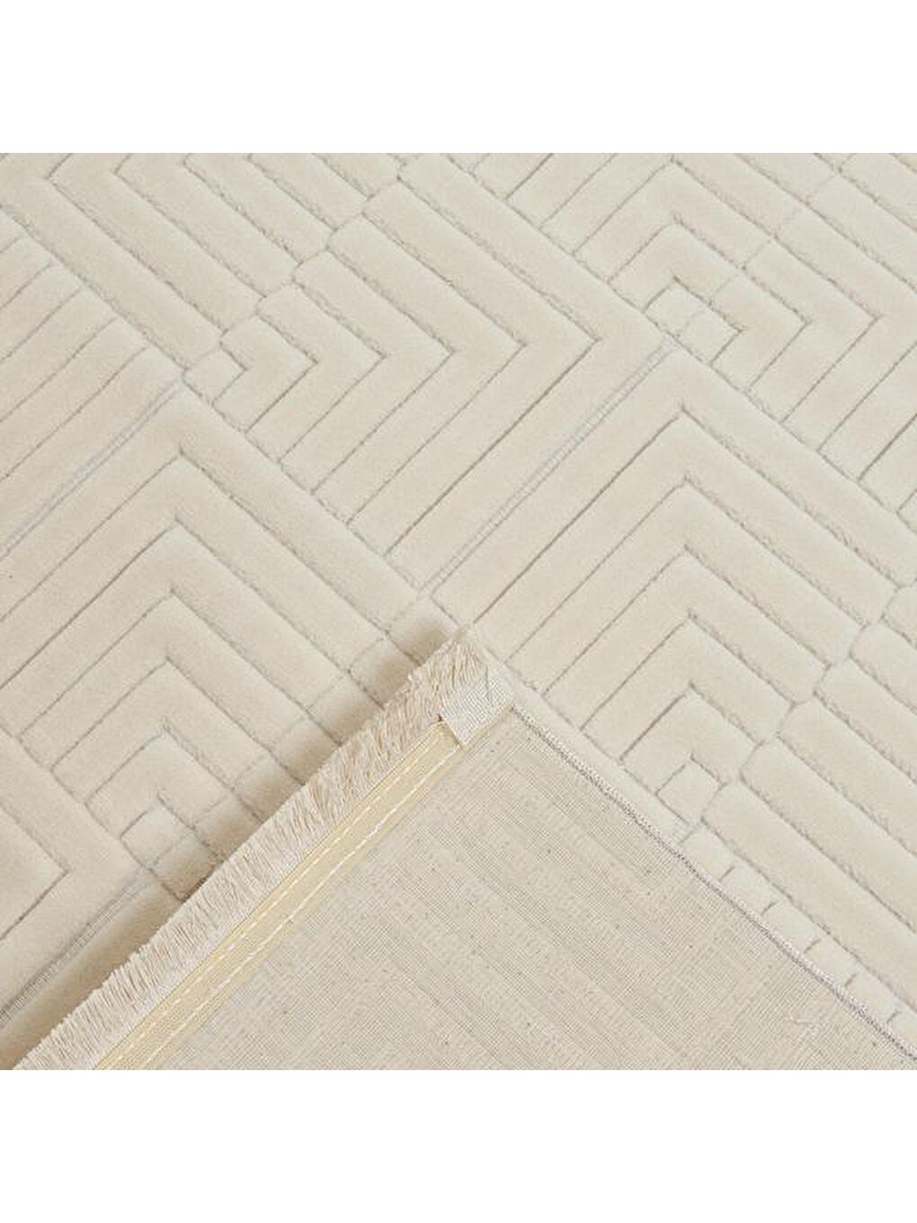 Ekru Happy Dekoratif Halı - Krem - 80x150 cm-1