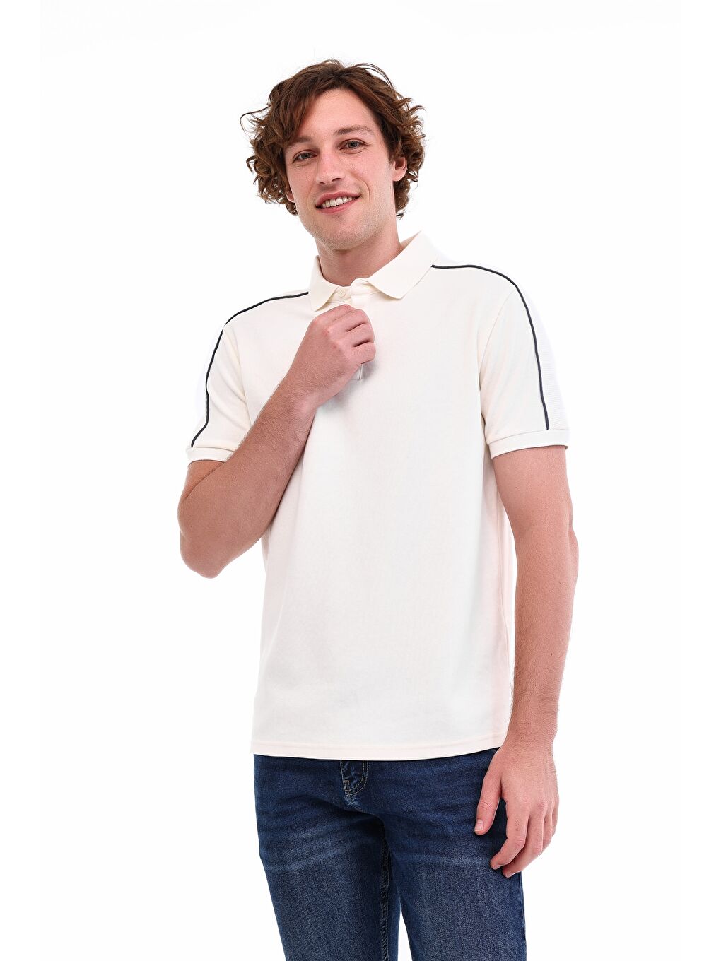 Beyaz ML MARK 12ESS300 5FX KIRIK BEYAZ Erkek Kısa Kol T-Shirt