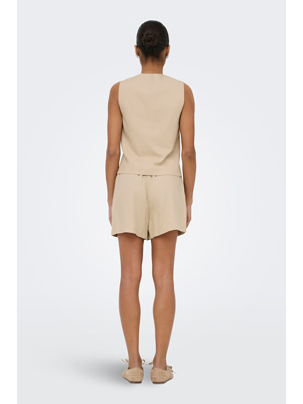 Bej Onlgoa Regular Fit Bisiklet Yaka Düğmeli Yelek 15363724-1