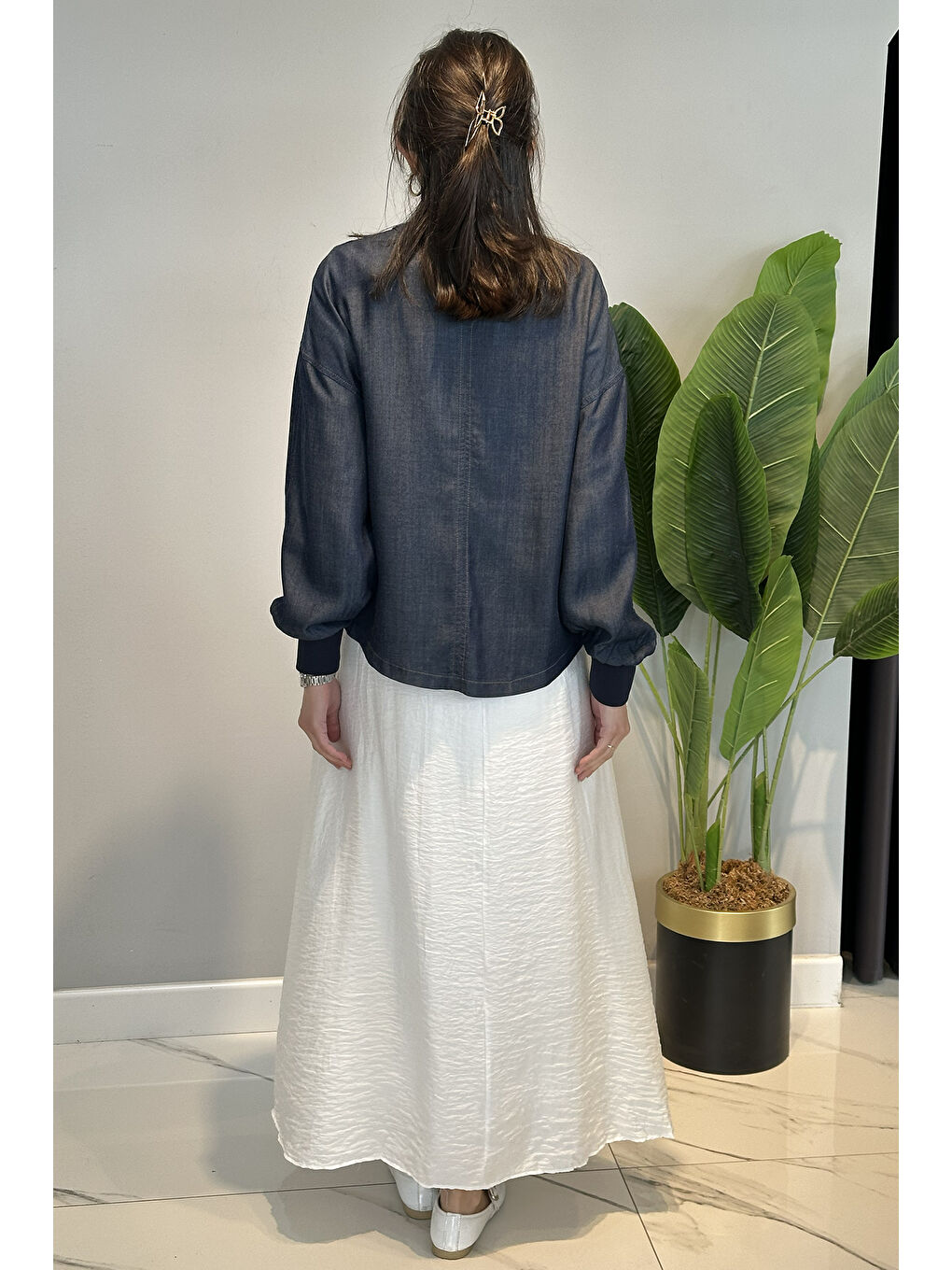 Double Dream Elbise Bluz Takım 5169 Mavi/Ekru-3