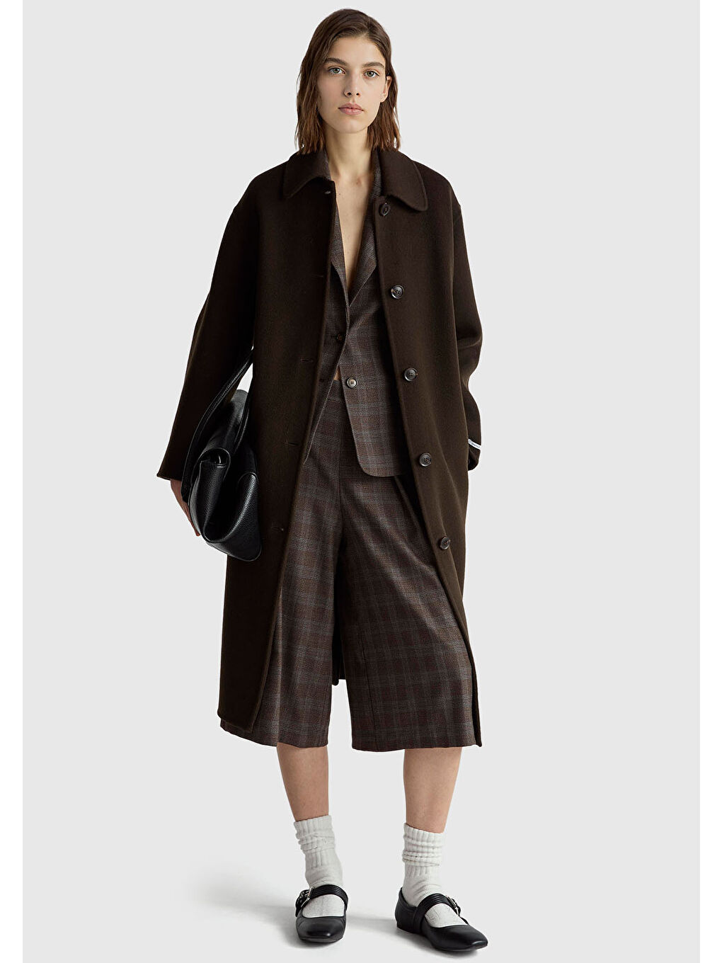 Kadın Kahverengi Viskoz Karışımlı Şort-4