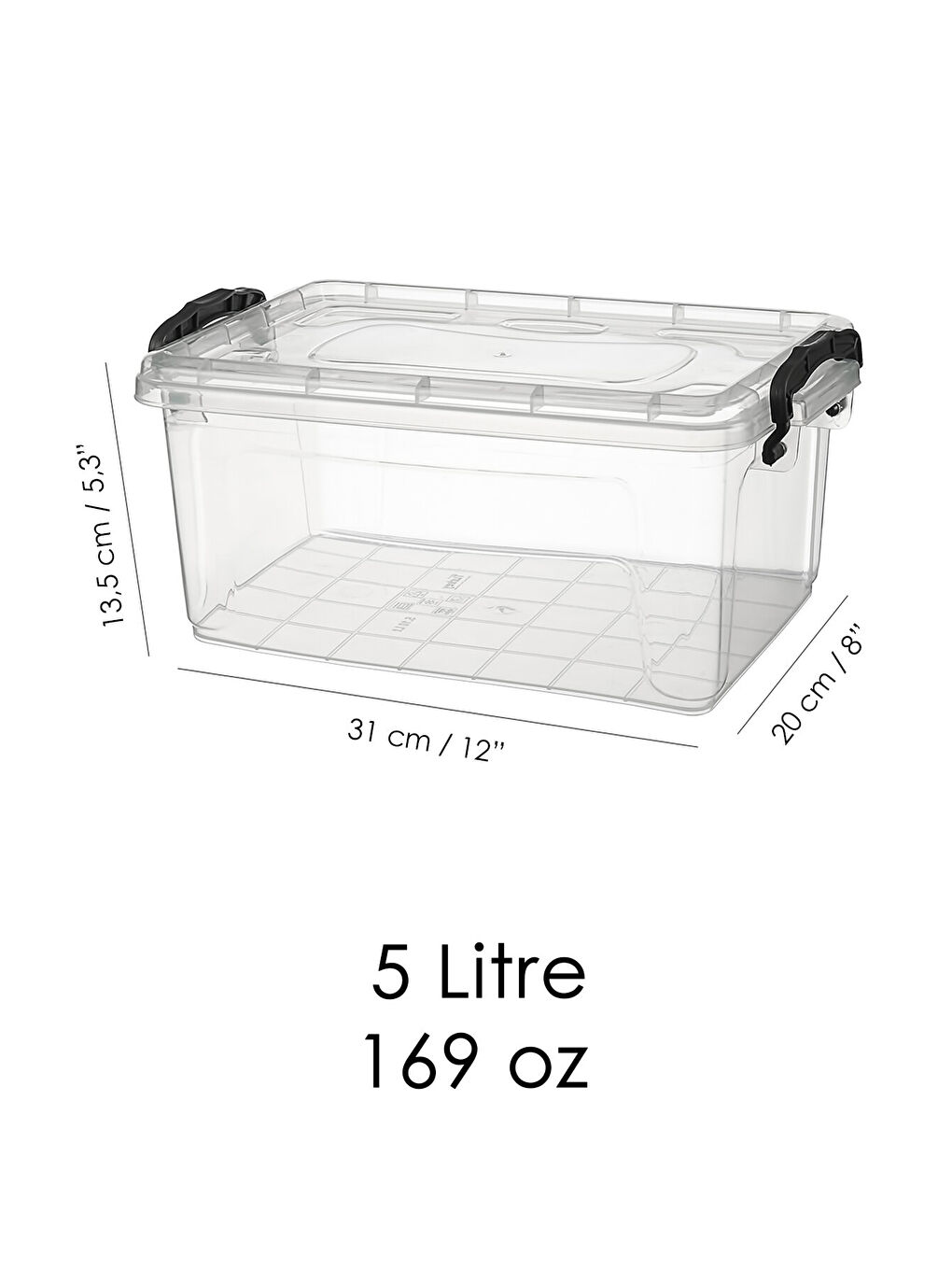 Renksiz 4'lü Kapaklı Saklama Kabı 5 l-4