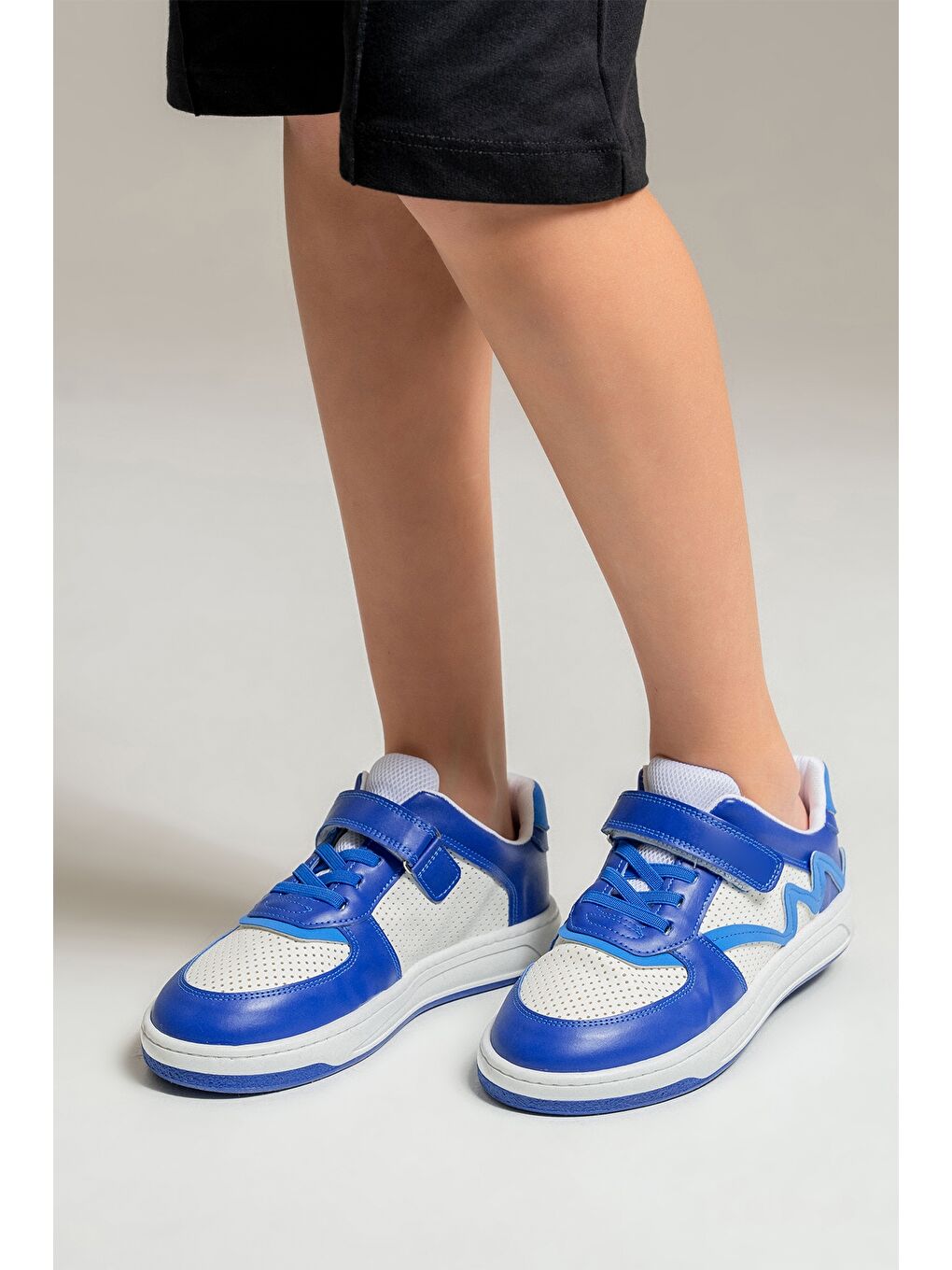 Erkek Çocuk Saks Mavi Sneaker Ayakkabı