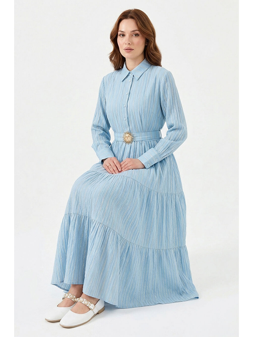 Missemramiss Summer Line Elbise 5248 Açık Mavi