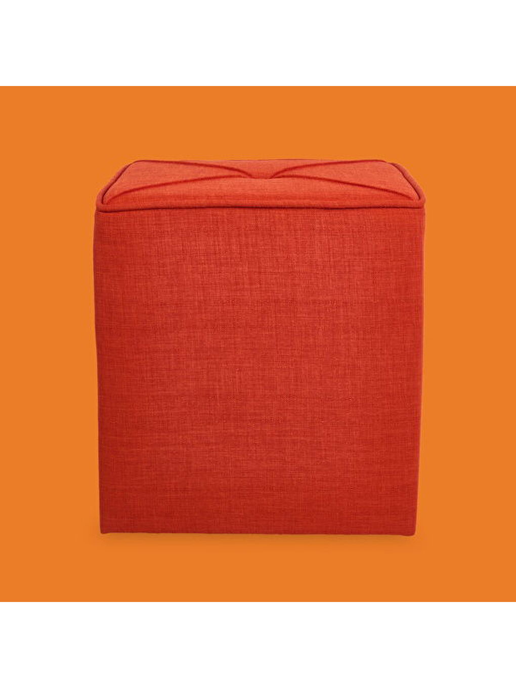 Kahverengi Kare Puf - Kiremit - 43x40x40 cm-1