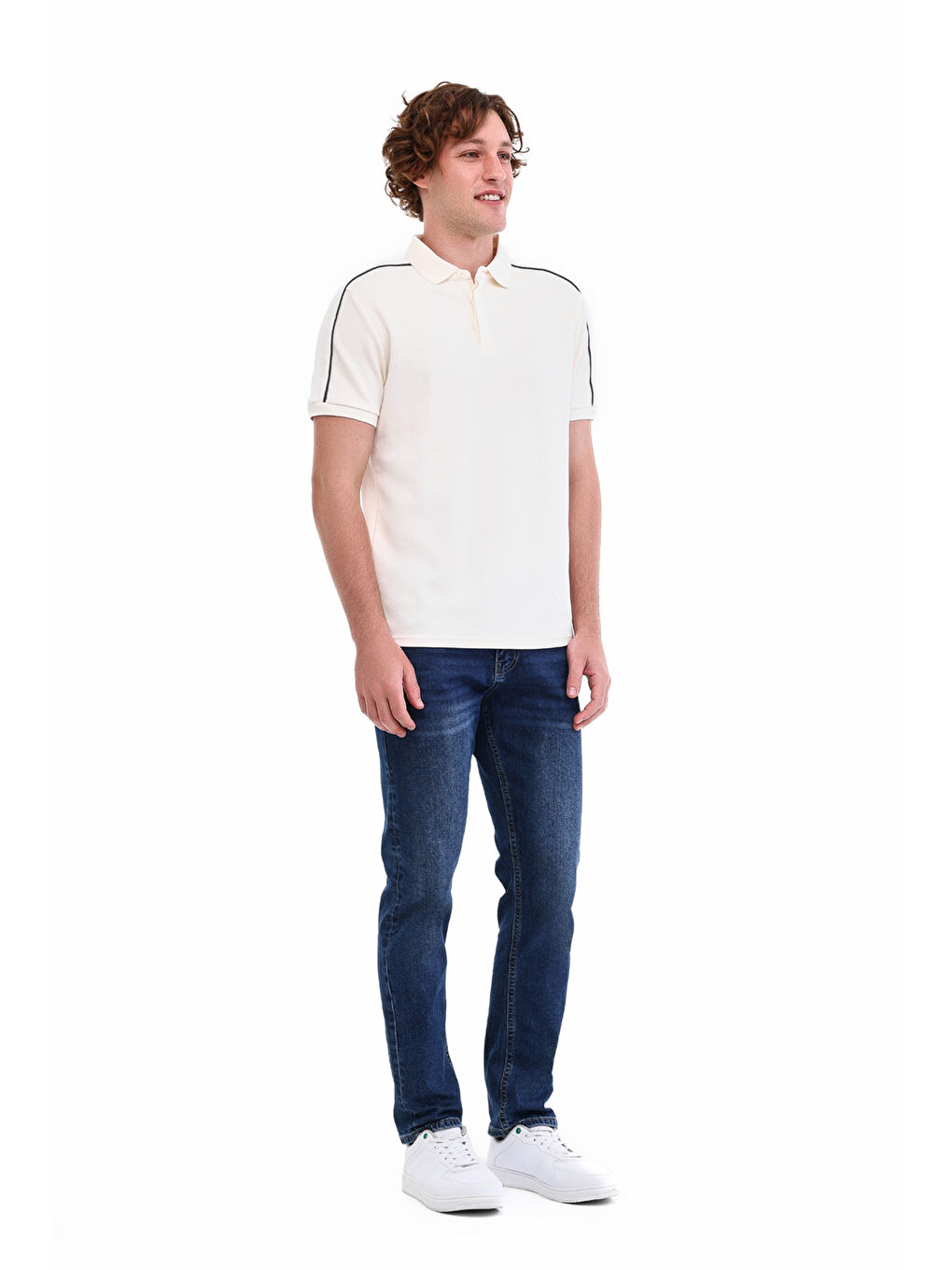 Beyaz ML MARK 12ESS300 5FX KIRIK BEYAZ Erkek Kısa Kol T-Shirt-2