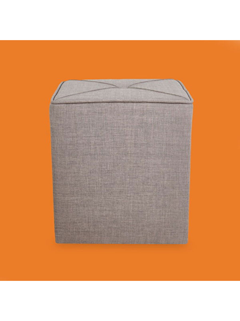 Kare Puf - Gri - 43x40x40 cm-2