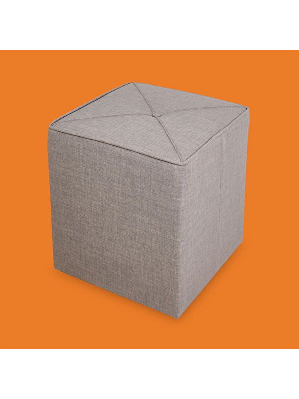 Kare Puf - Gri - 43x40x40 cm-3