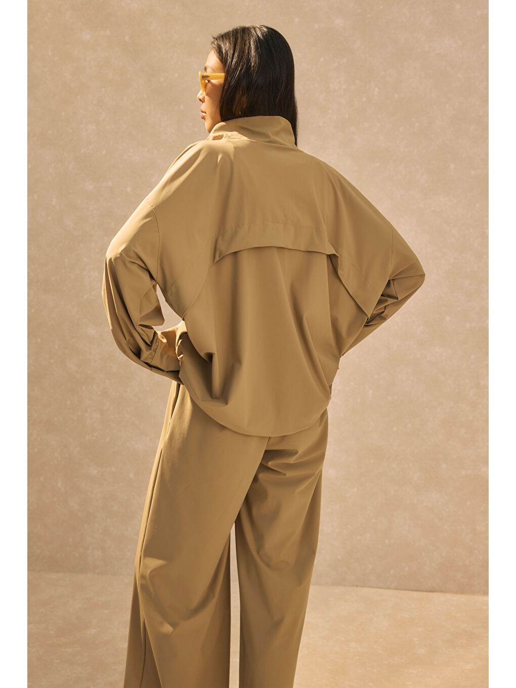 Dik Yaka Eşofman Takımı Kum Beji-4