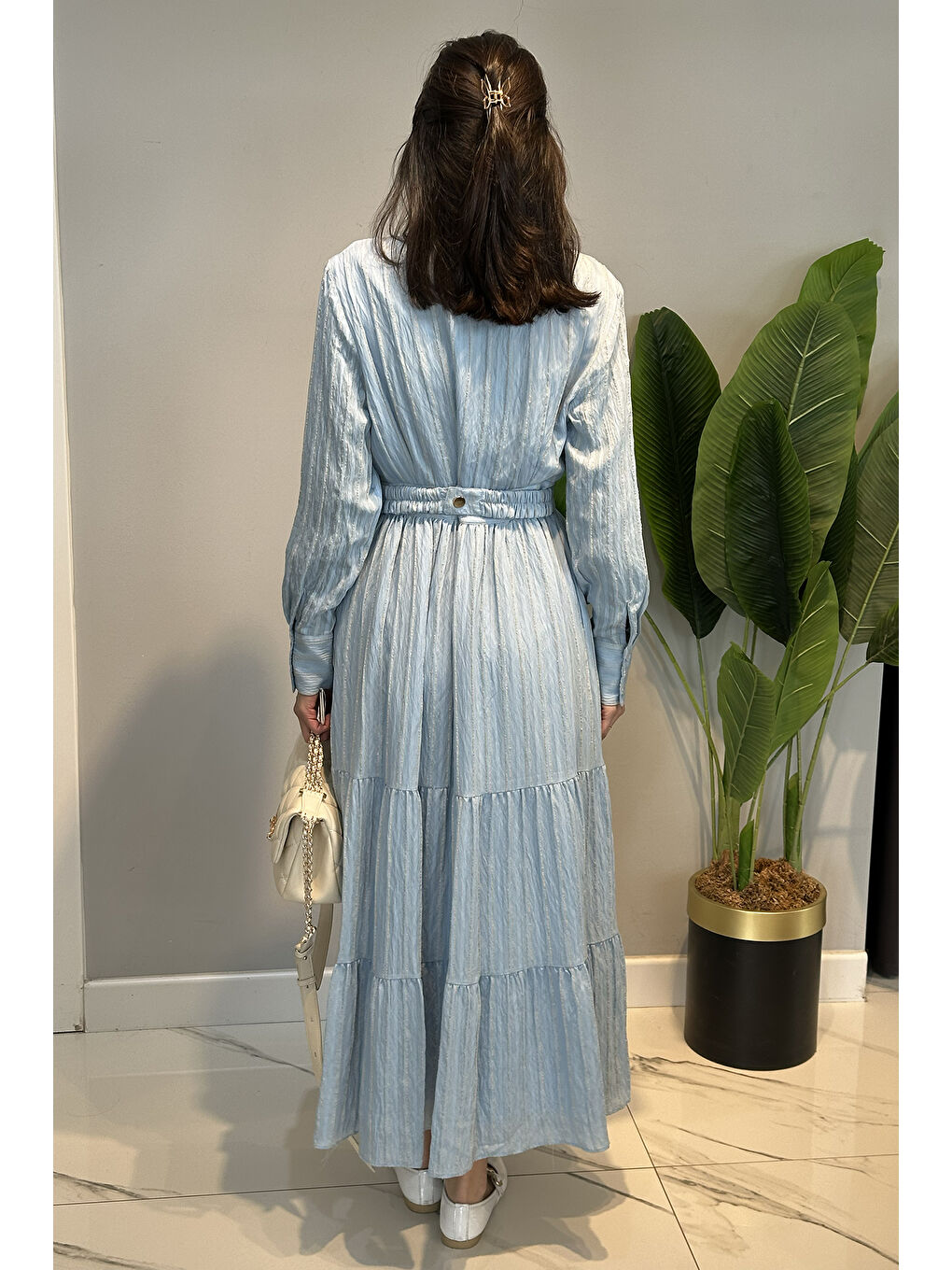 Missemramiss Summer Line Elbise 5248 Açık Mavi-4