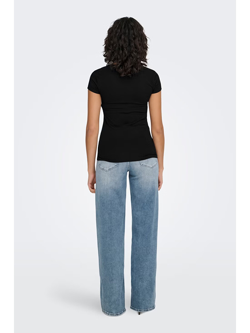 Siyah Onllive Pamuklu Regular Fit Bisiklert Yaka T Shirt 15205059-2