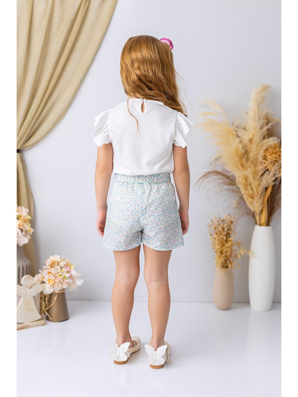 Karışık Kız Çocuk Fırfırlı Şort Etek - Desenli-1