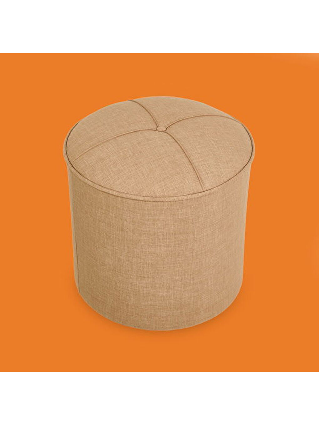 Silindir Puf - Sütlü Kahverengi - 43x42x42 cm-6