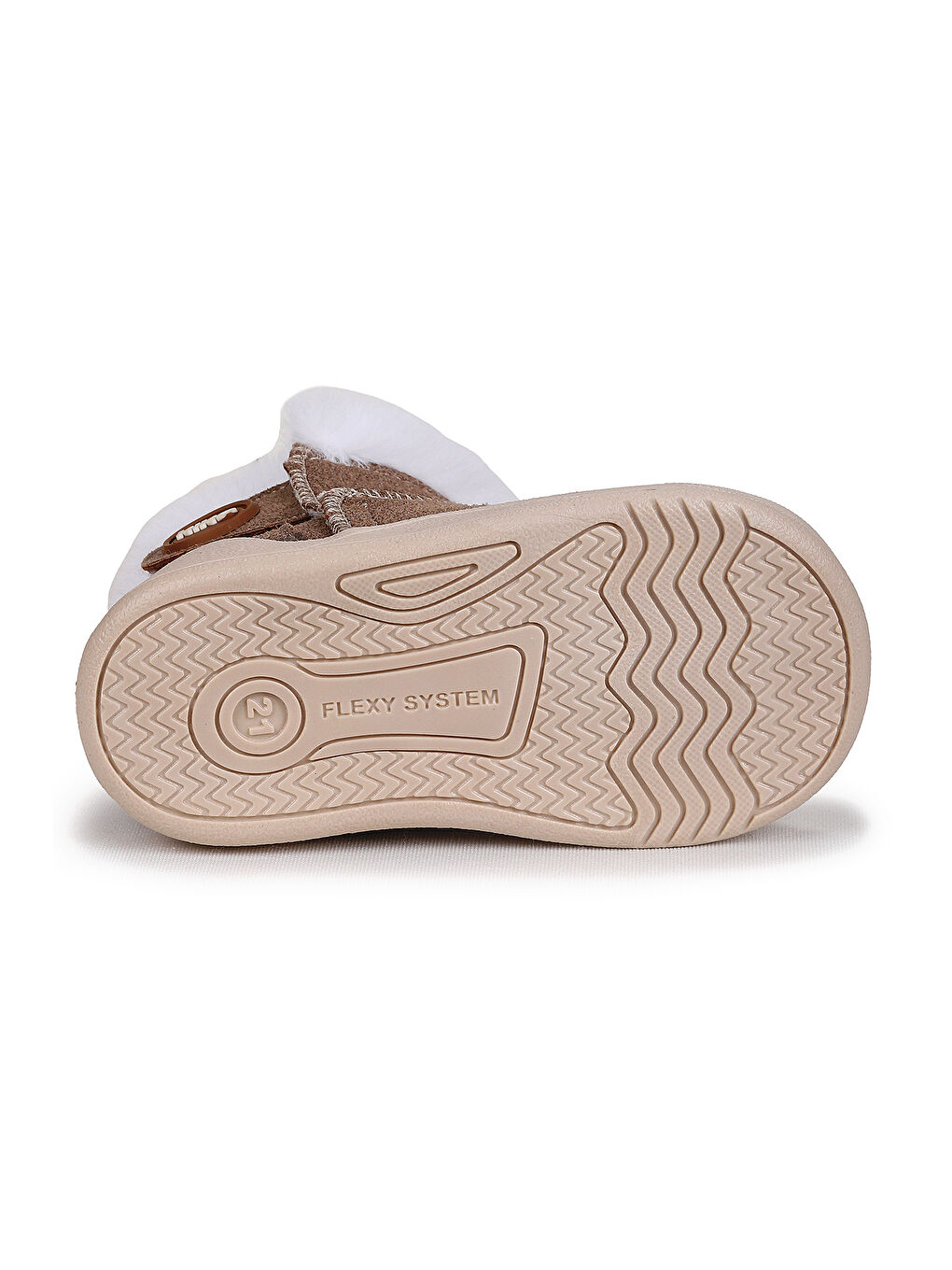 Bej Liplan Cırtlı Termo Taban Kız Bebek Bot Ayakkabı-4