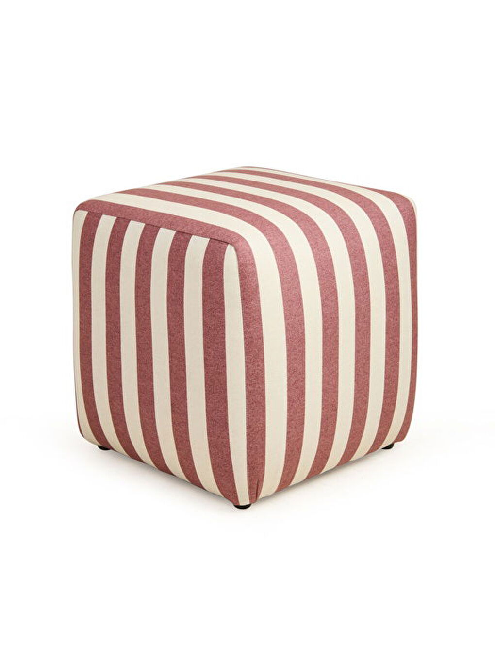 Ekru Earthy Puf - Krem / Kiremit - 42x38x38 cm-3