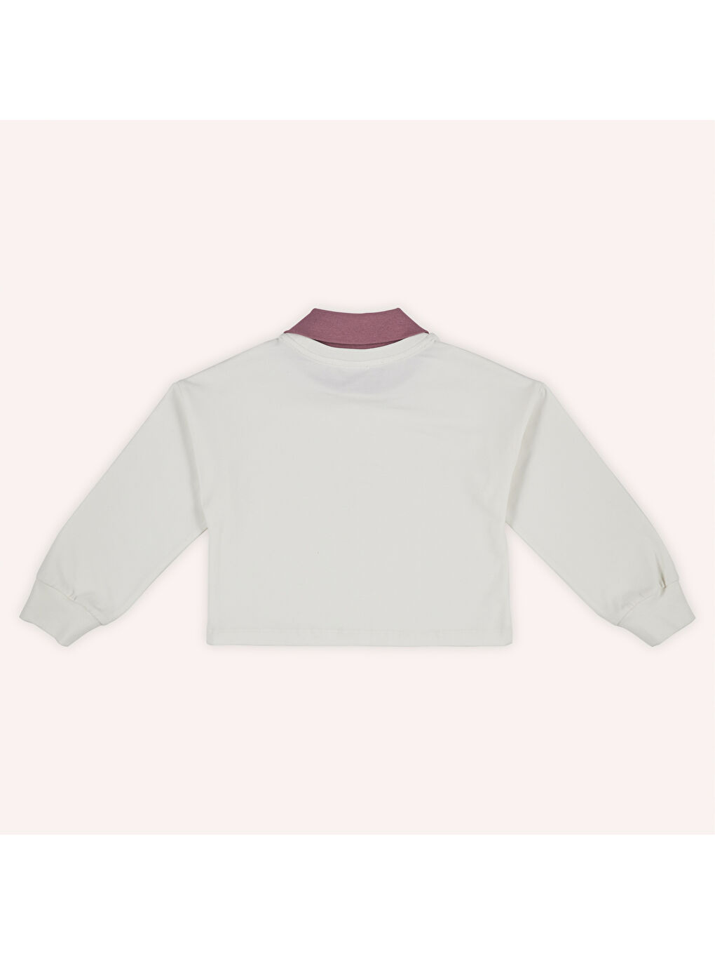 Panço Ekru Kız Çocuk Yakalı Uzun Kollu Sweatshirt - 9