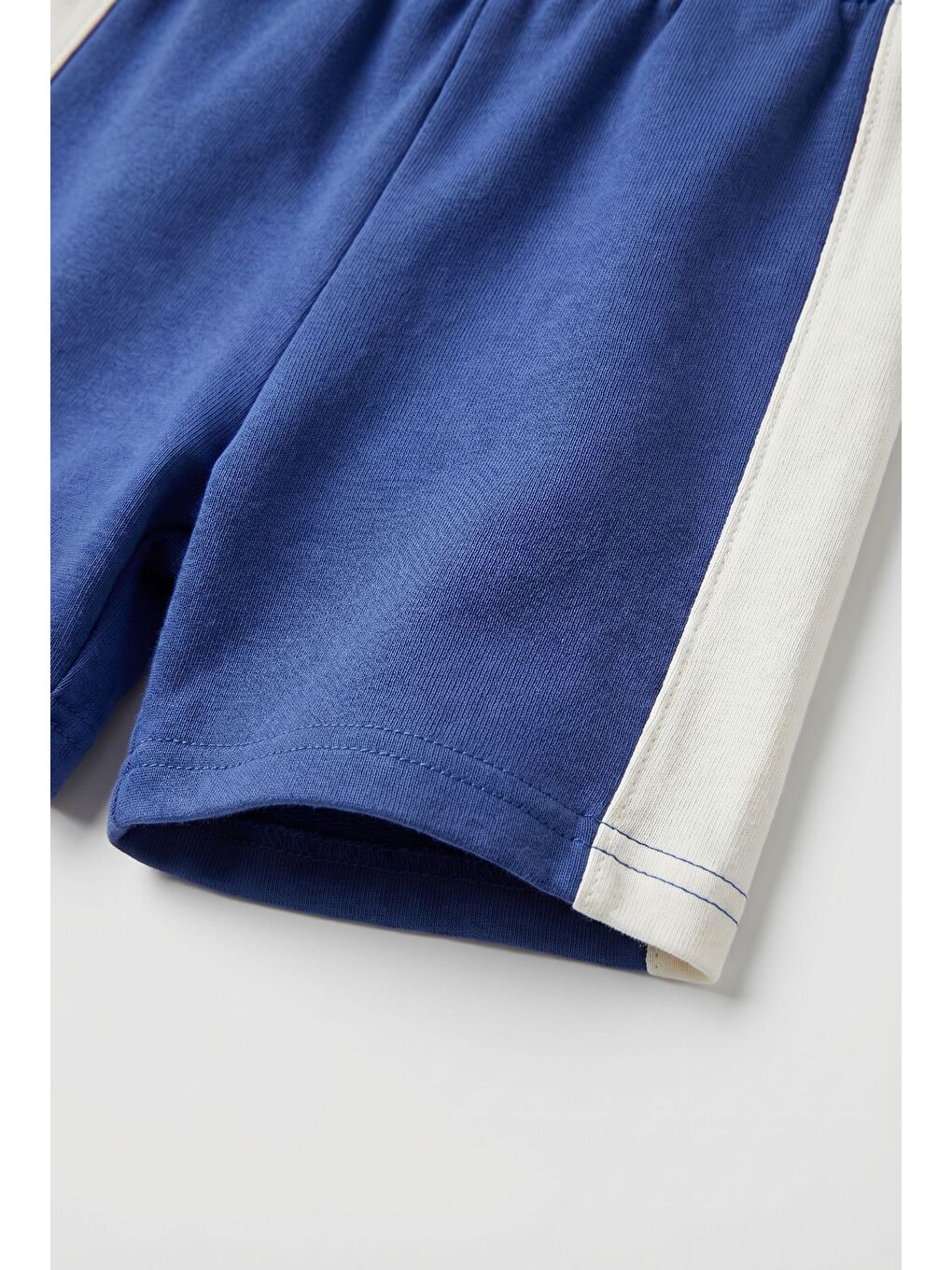 Karışık Erkek Çocuk Pamuklu Mavi Blok Renk T-Shirt Şort Takım-3