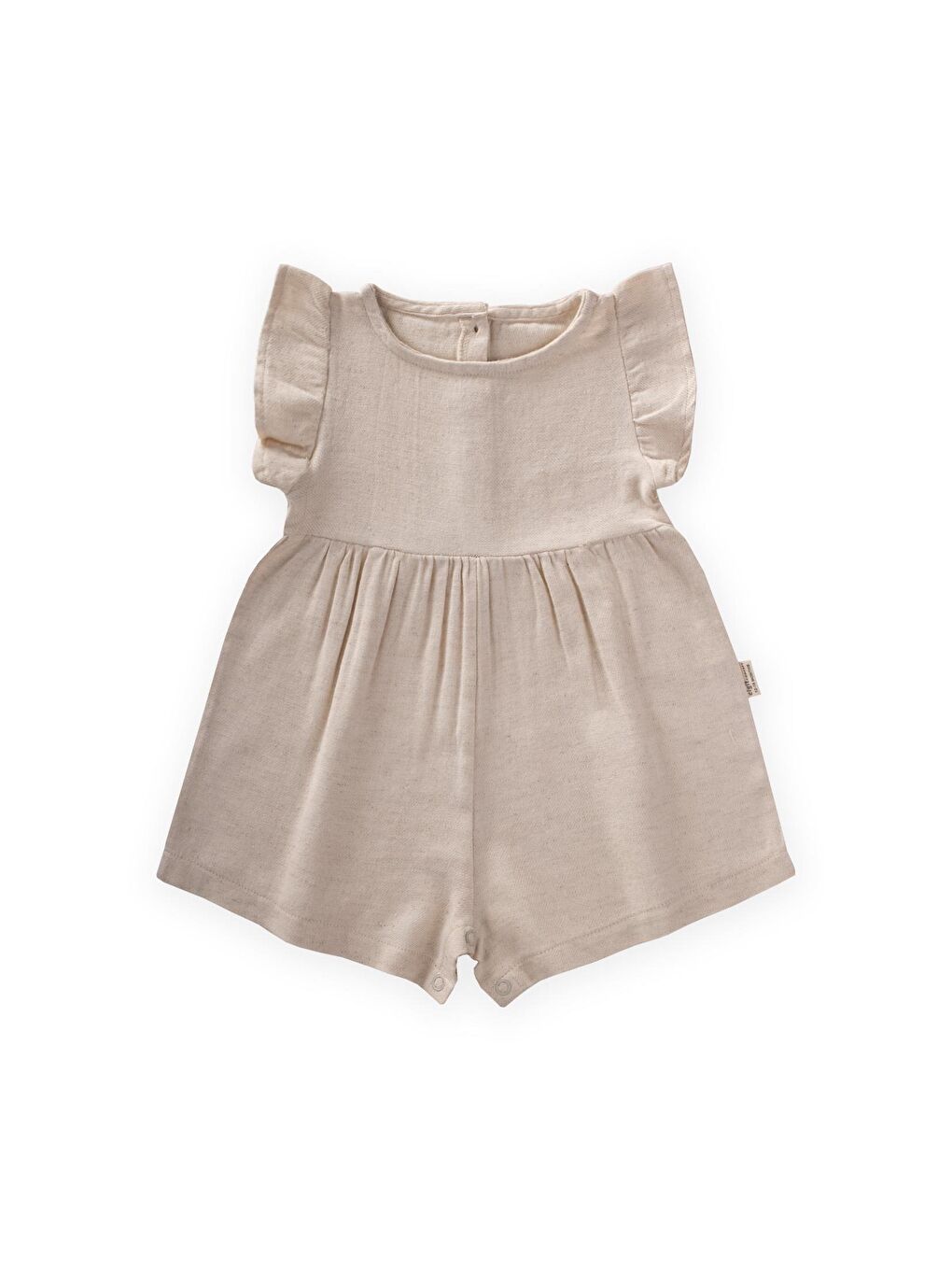 Ekru Kız Çocuk Keten Tulum