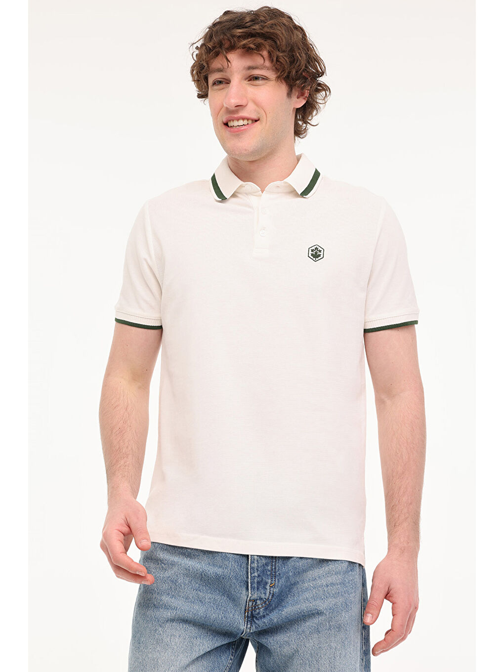 MB BTS203 POLO TSH 5FX Beyaz Erkek Kısa Kol T-Shirt