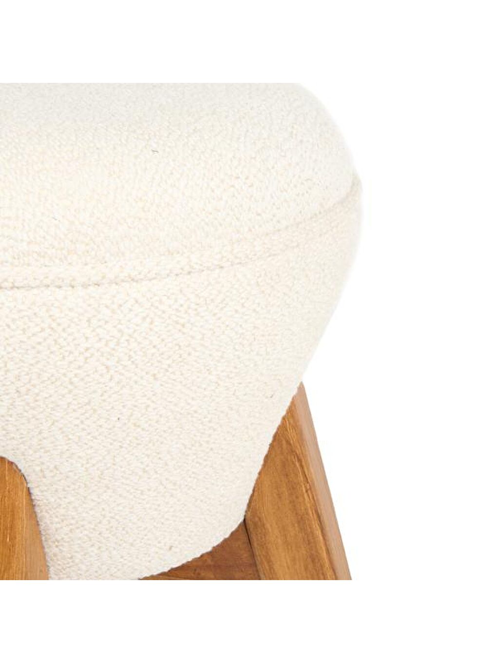 Ekru Retro Mantar Puf - Krem - 48x33x33 cm-2