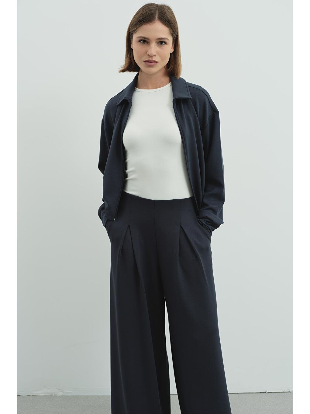 Gri Pure Touch Fermuarlı Sweat Füme-4