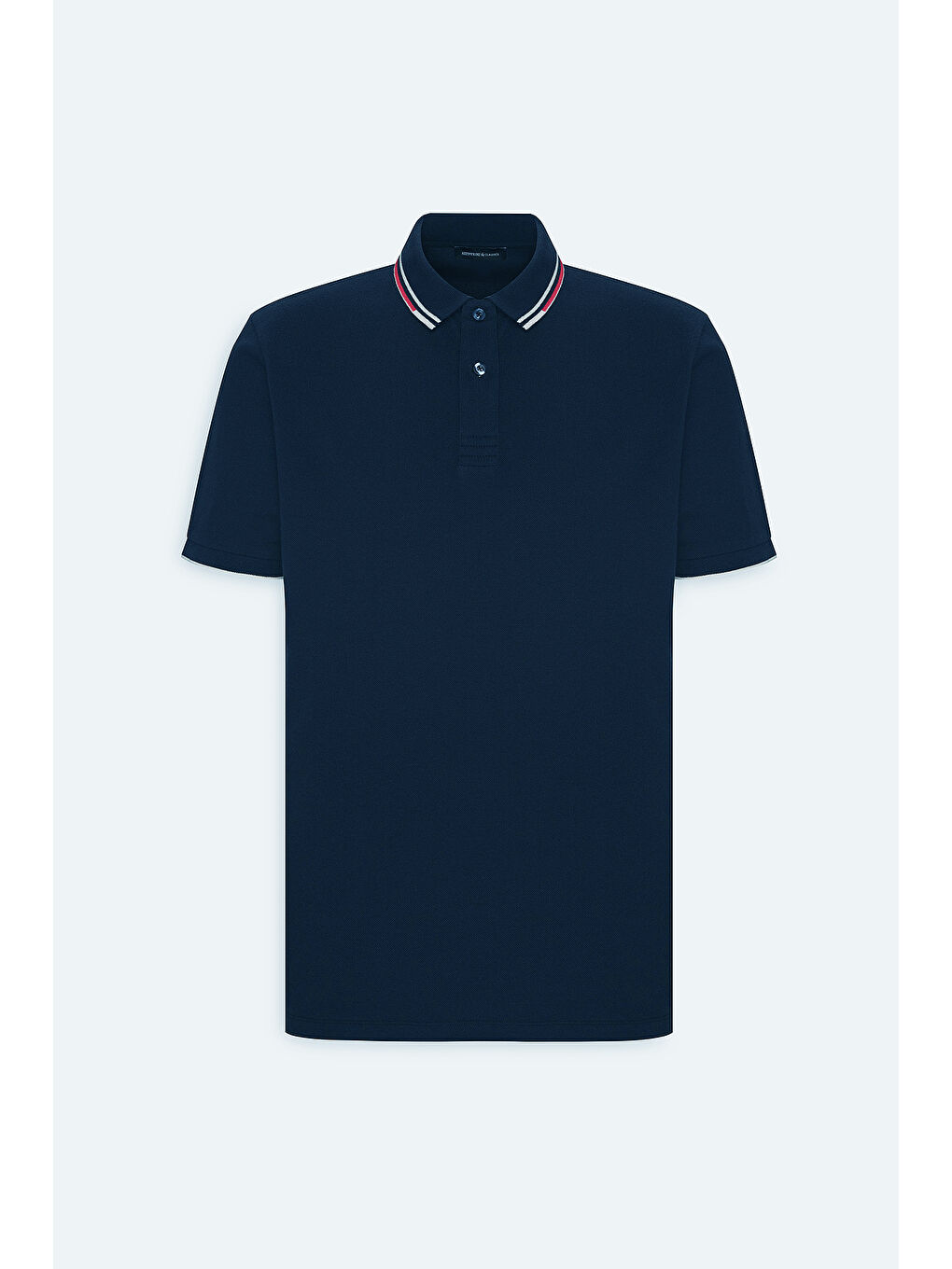 Erkek Lacivert Slim Fit Dar Kesim %100 Pamuk Polo Yaka Tişört-4