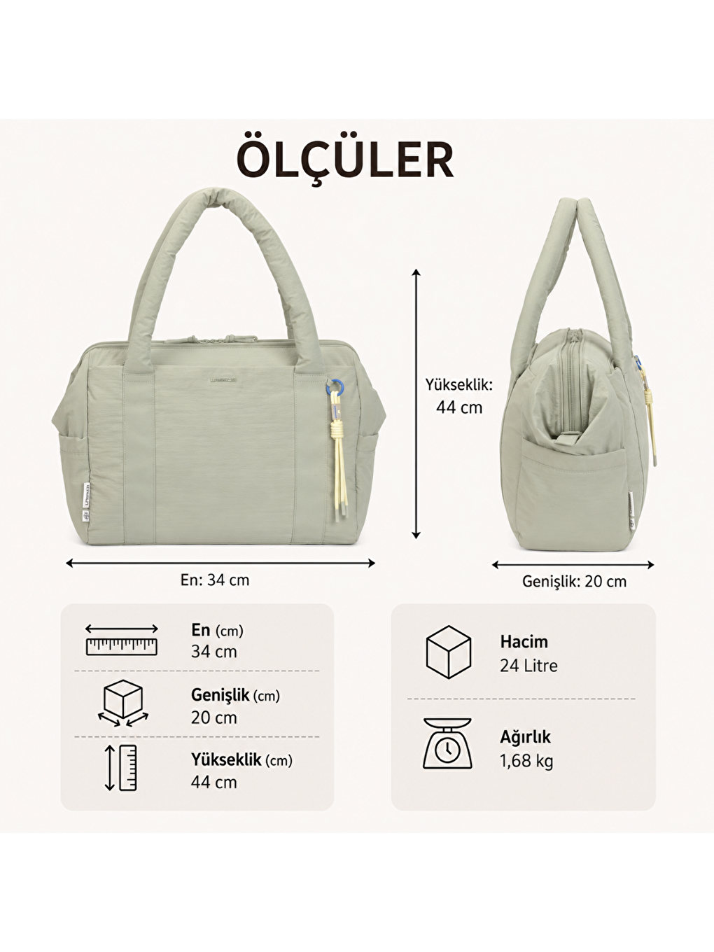 Yula Weekender Bebek Bakım Çantası Mint-3
