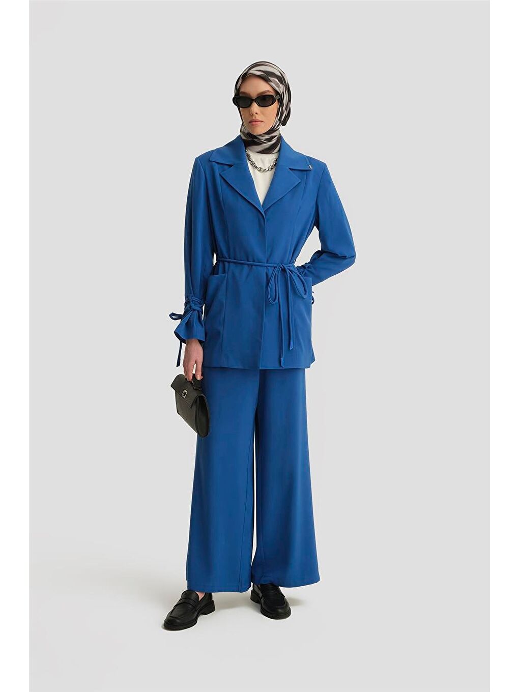 Mavi Kordon Ve Çıtçıt Detaylı Takım 24K6902 Kobalt-2