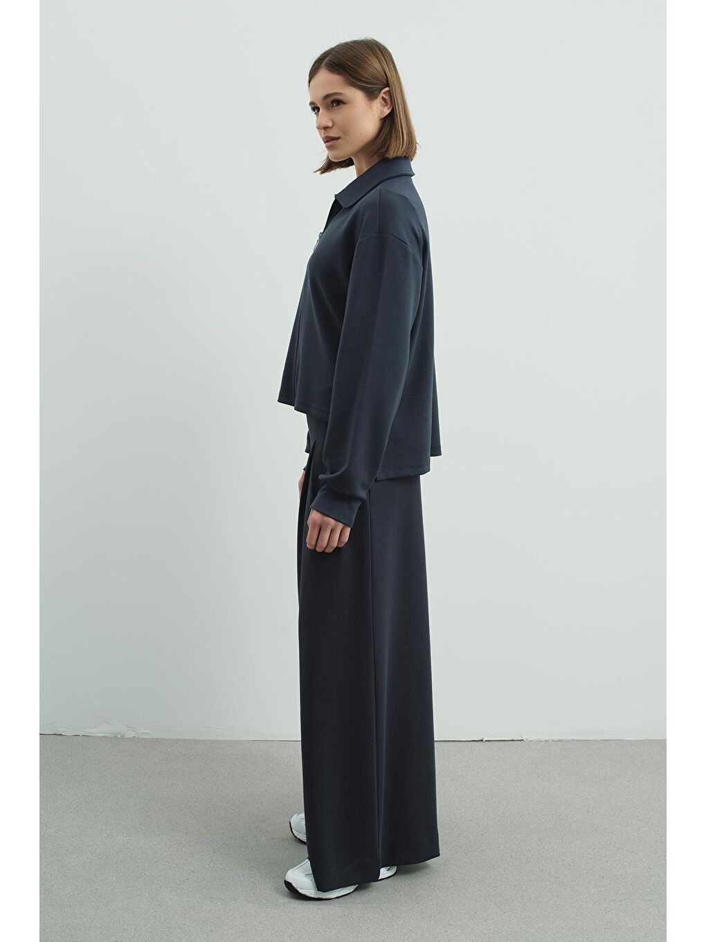 Gri Pure Touch Fermuarlı Sweat Füme-7