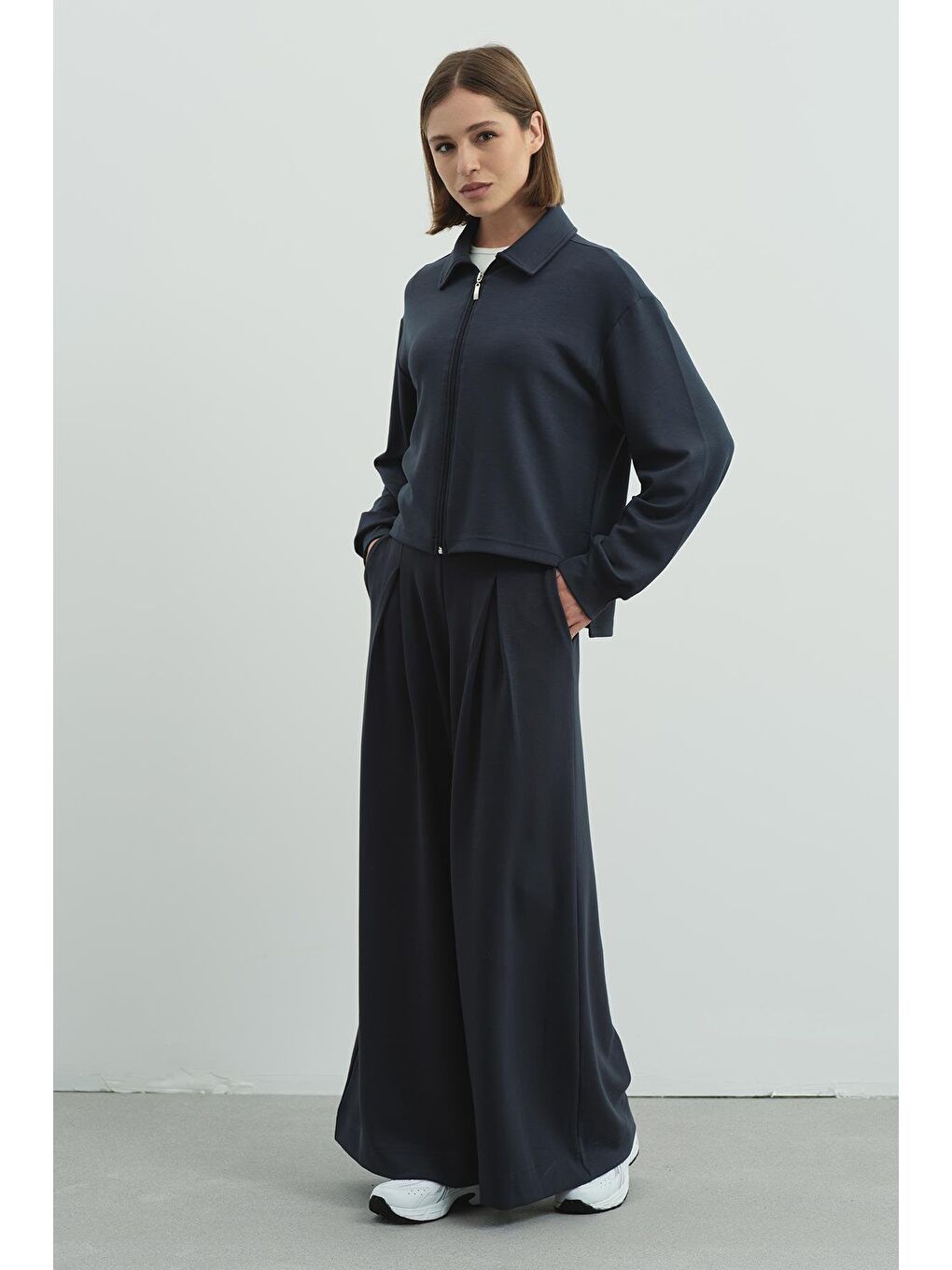 Gri Pure Touch Fermuarlı Sweat Füme-8