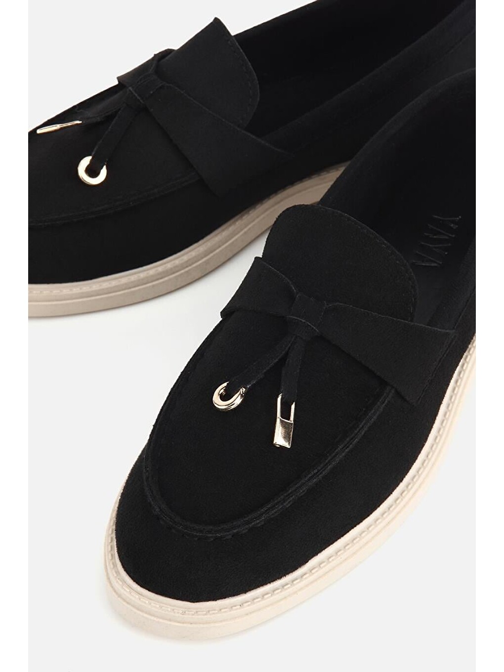 Kadın Siyah Süet Püsküllü Günlük Loafer-3
