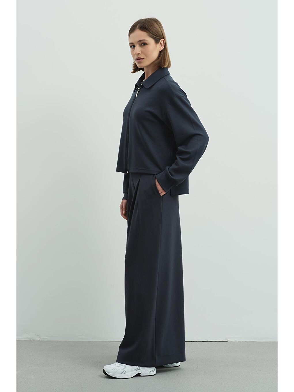 Gri Pure Touch Fermuarlı Sweat Füme-10