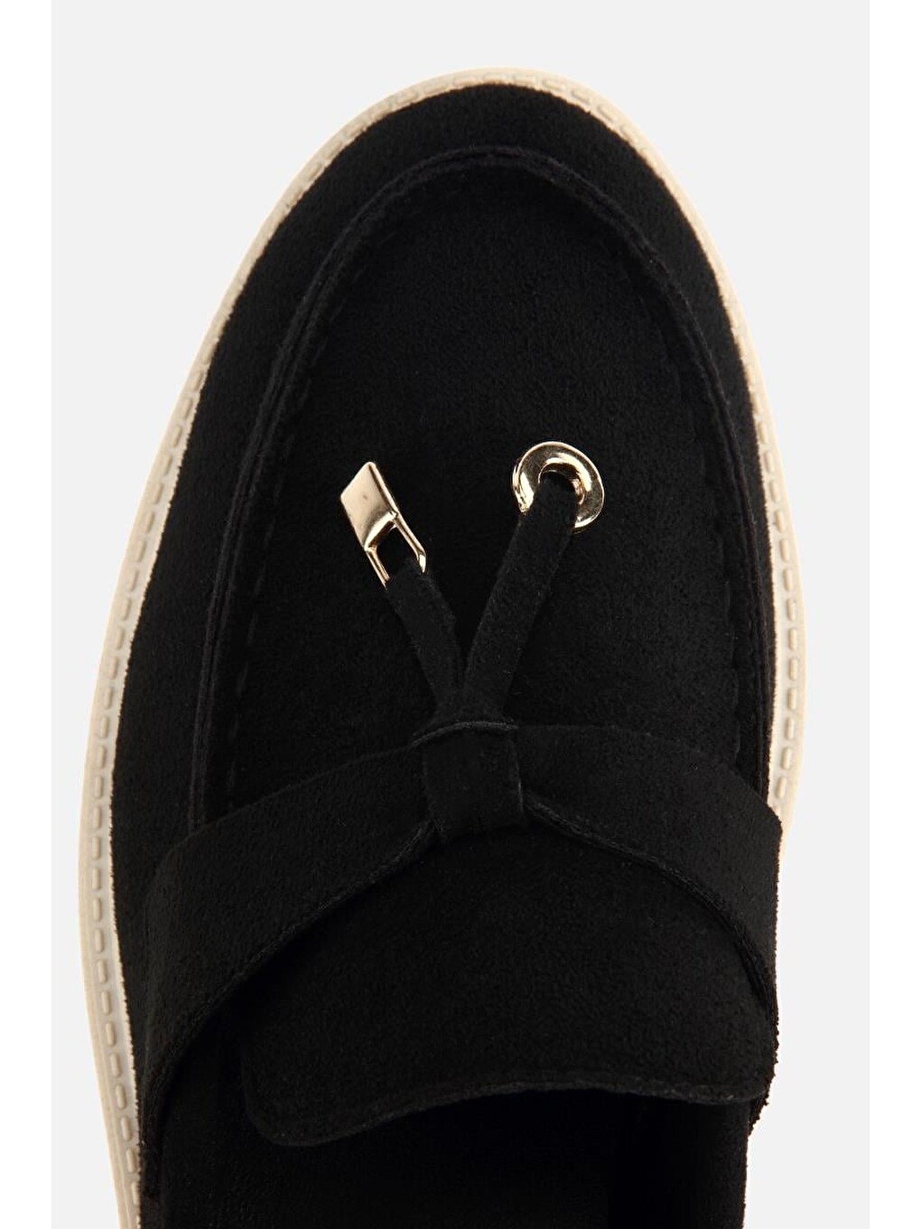 Kadın Siyah Süet Püsküllü Günlük Loafer-4