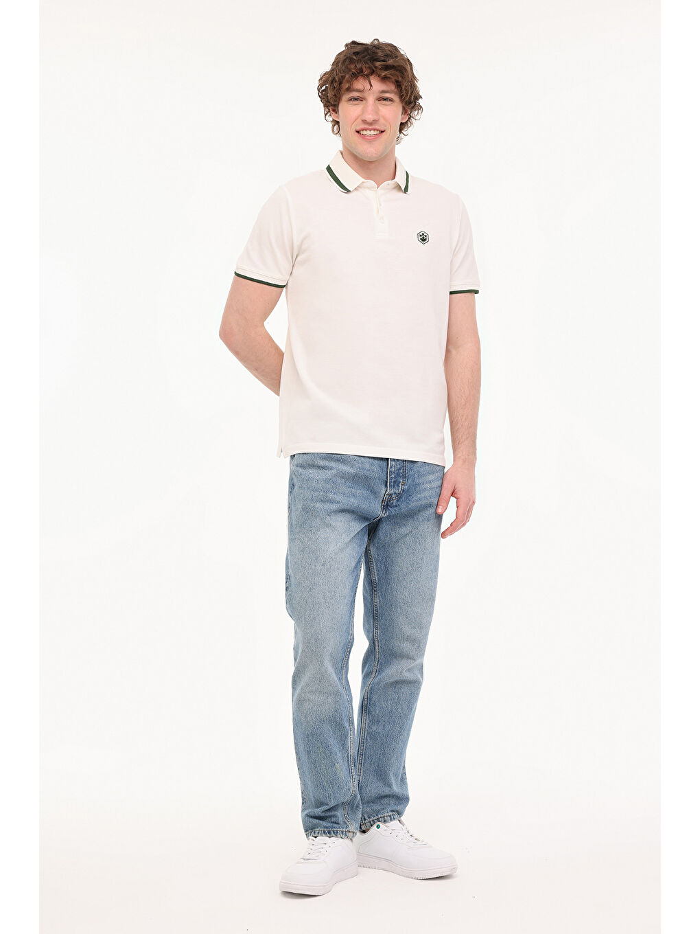 MB BTS203 POLO TSH 5FX Beyaz Erkek Kısa Kol T-Shirt-2