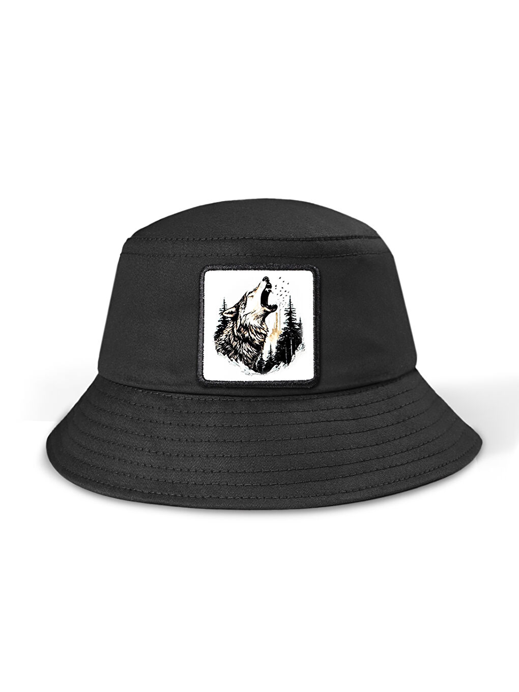 BlackBörk Beyaz Bucket   6BS Kod Logolu Unisex Siyah Şapka  Cap