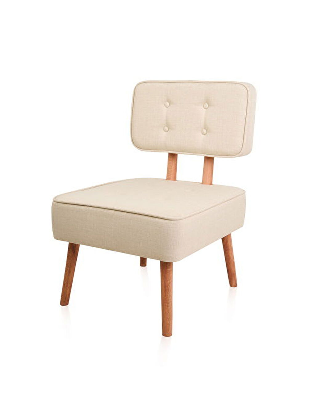 Ekru Kapitoneli Berjer - Krem - 78x59x52 cm-3