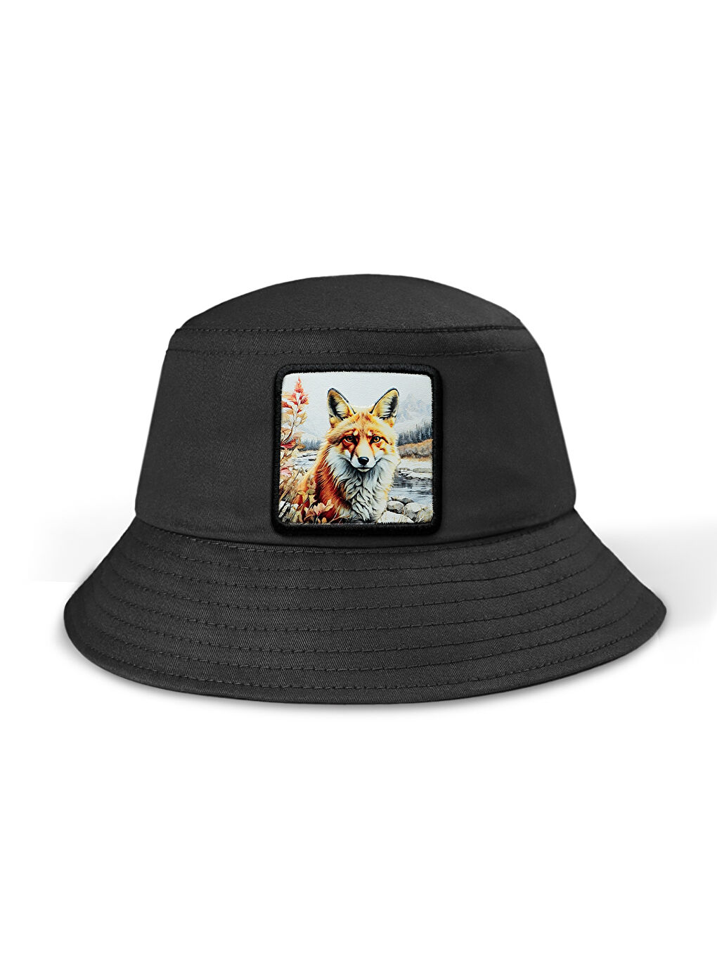 BlackBörk Sarı Bucket Tilki - 3BS Kod Logolu Unisex Siyah Şapka (Cap)